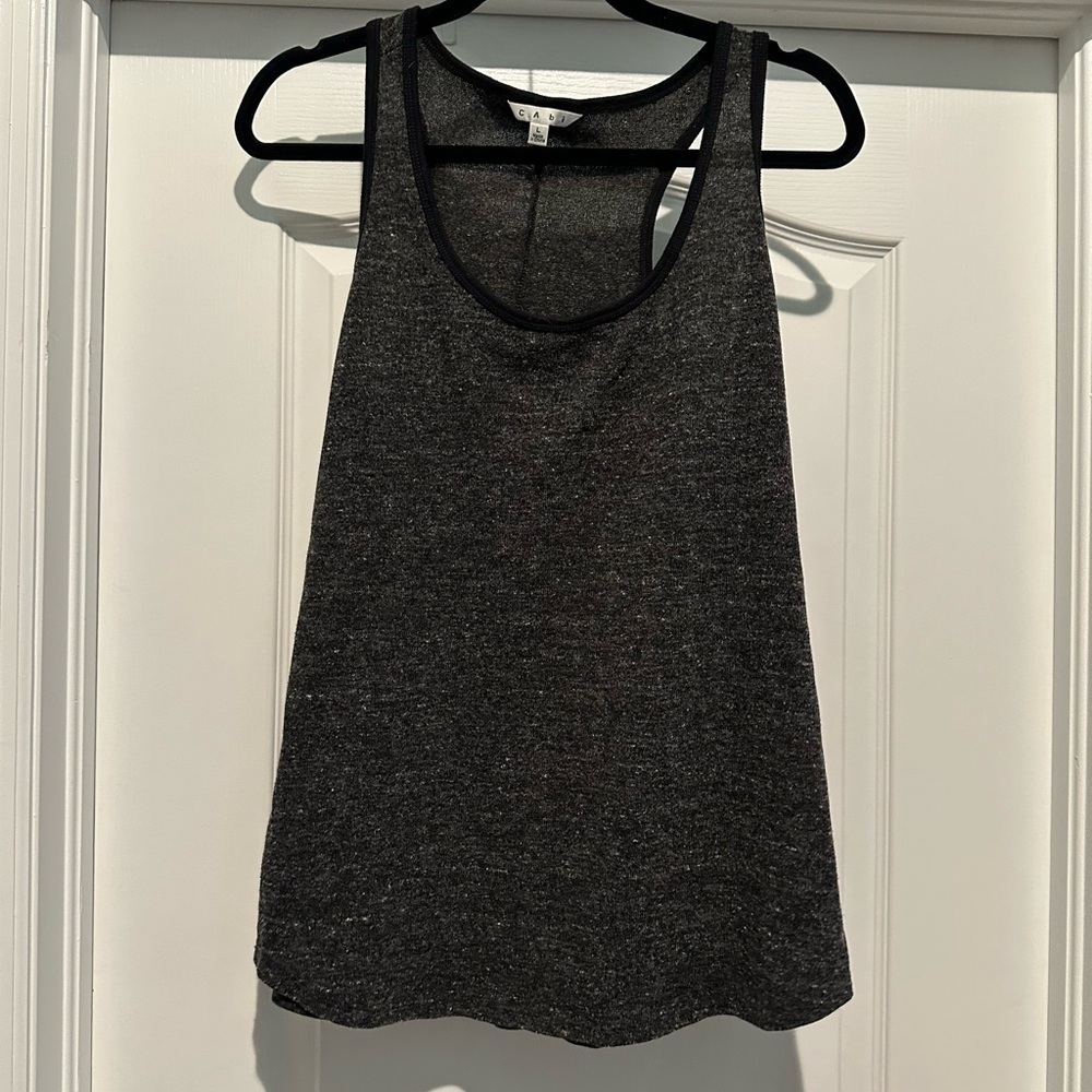 CAbi Gray Tank Top Relaxed Fit Scoop Neck